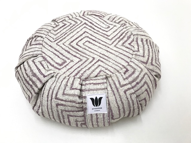 meditation seat cushion, round pleated floor pillow with loose fill to align the body in comfort for meditation