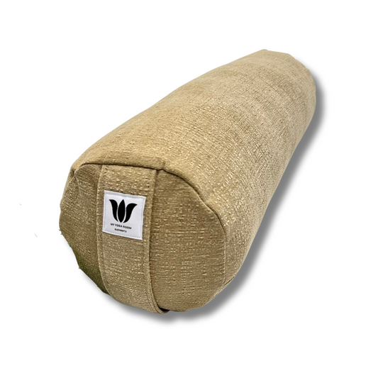 Round Yoga Bolster | Brown Plush