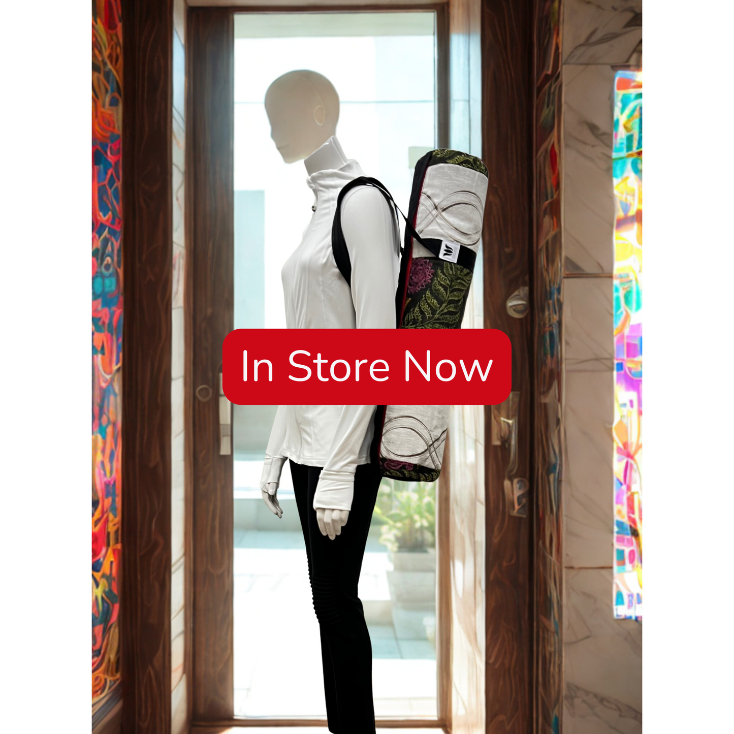 Red Zipper Yoga Mat Bag | Tapini Linen