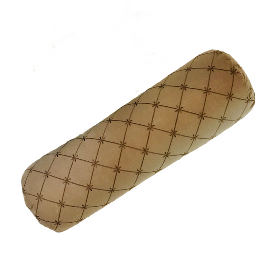 Round Yoga Bolster | Brown Embroidery