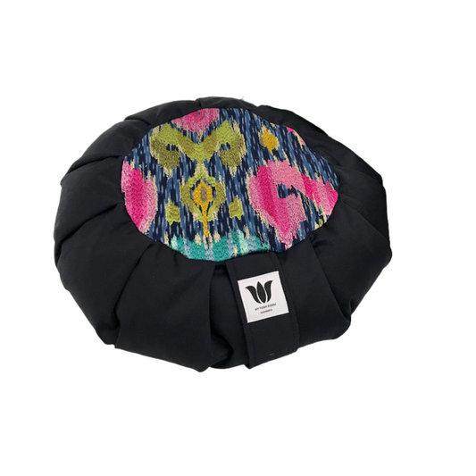 Meditation Cushion | Blue Embroidery Bright