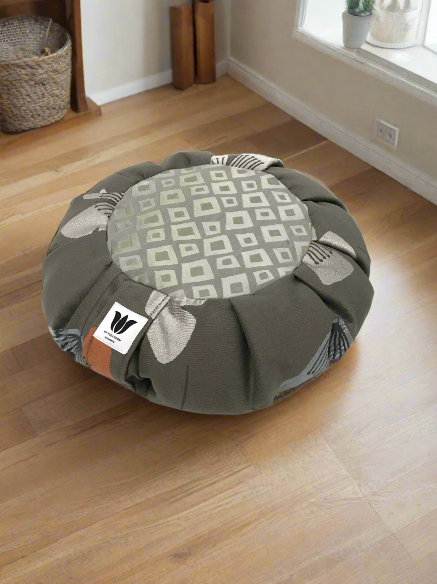 Meditation Cushion | Grey Modern Graphic