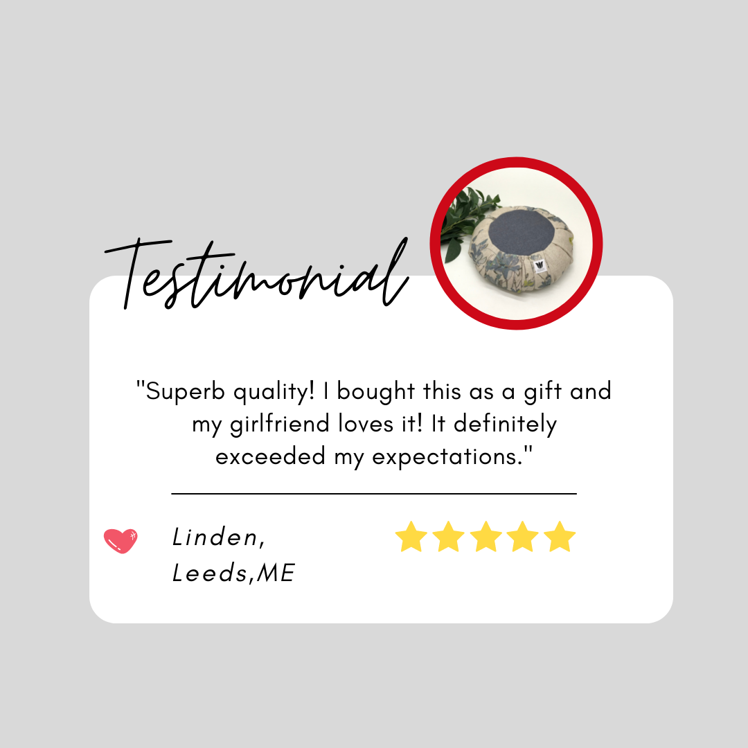 Meditation Cushion | Purple Plush Scroll & Black Denim