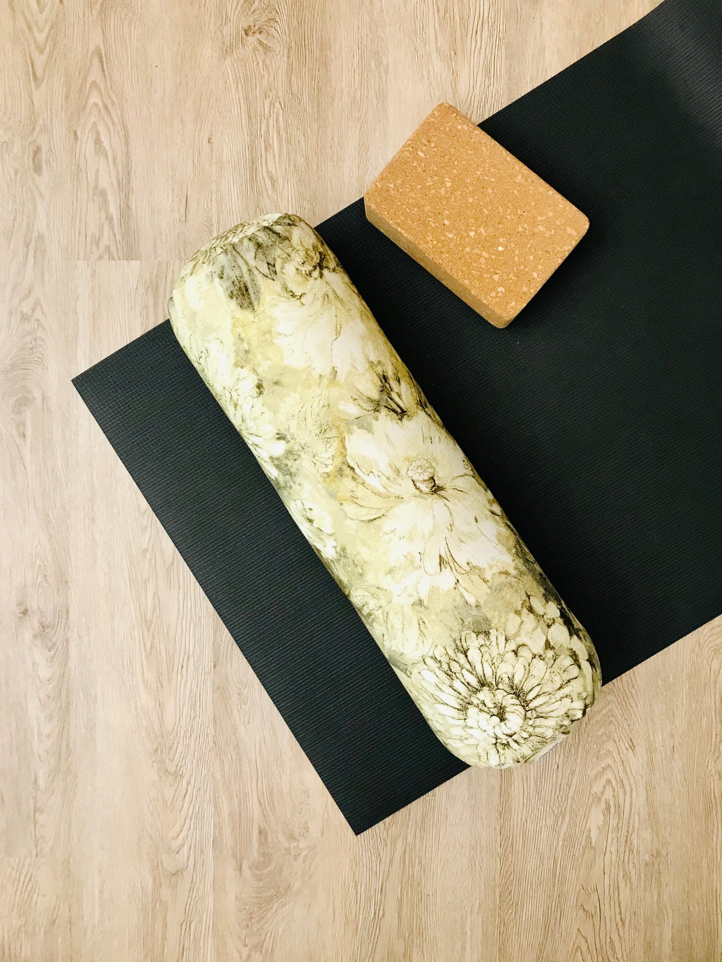 Round Yoga Bolster | Yellow Floral