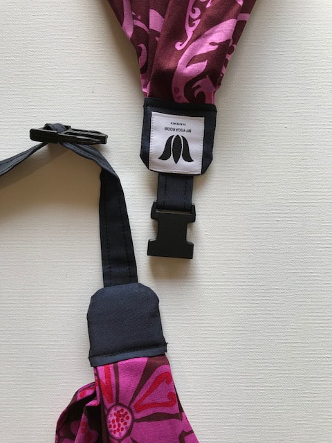 Turn your infinity scarf into a support for your meditation practice, quick snap and adjust to align the spine and sit in comfort. Created by My Yoga Room Elements and produced in Canada . Pink Floral Print