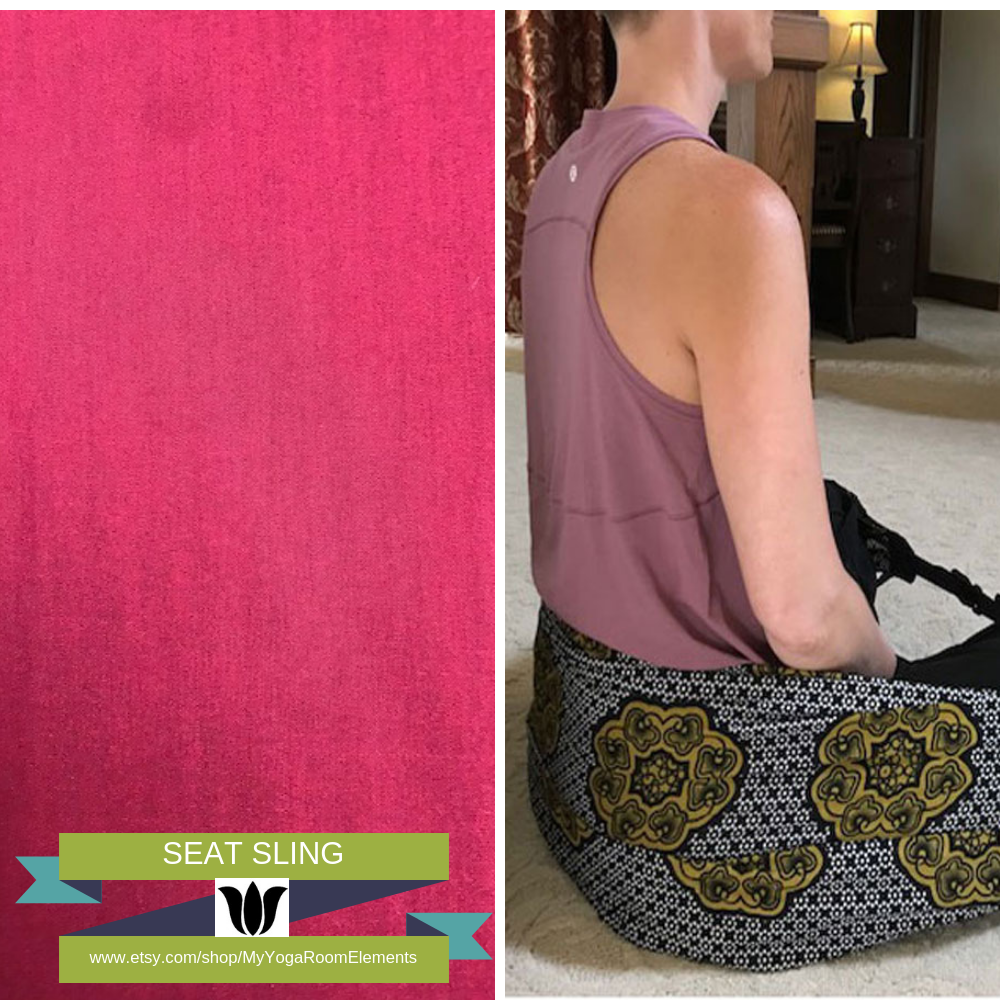 Turn your infinity scarf into a support for your meditation practice, quick snap and adjust to align the spine and sit in comfort. Created by My Yoga Room Elements and produced in Canada. Solid Red