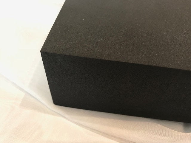 Yoga Block ~ Yoga Brick ~ Grey & Black Plush Fabric Covered Yoga Block ~ 2" Medium Density Foam ~ Knee Cushion ~ Yoga Prop ~ Yoga Support