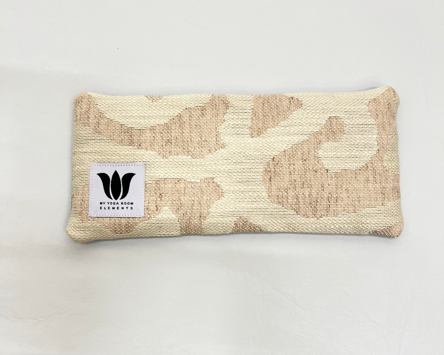 Soft Pink and Cream Eye Pillow in Silk Linen and bamboo fabric. Eye bag unscented and is made in Canada by My Yoga Room Elements