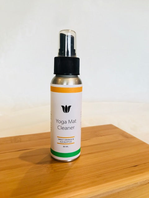 Keep yoga mat and yoga props clean with a quick spray of this natural eucalyptus and sweet orange mat and prop cleaner. Made in small batches by My Yoga Room Elements