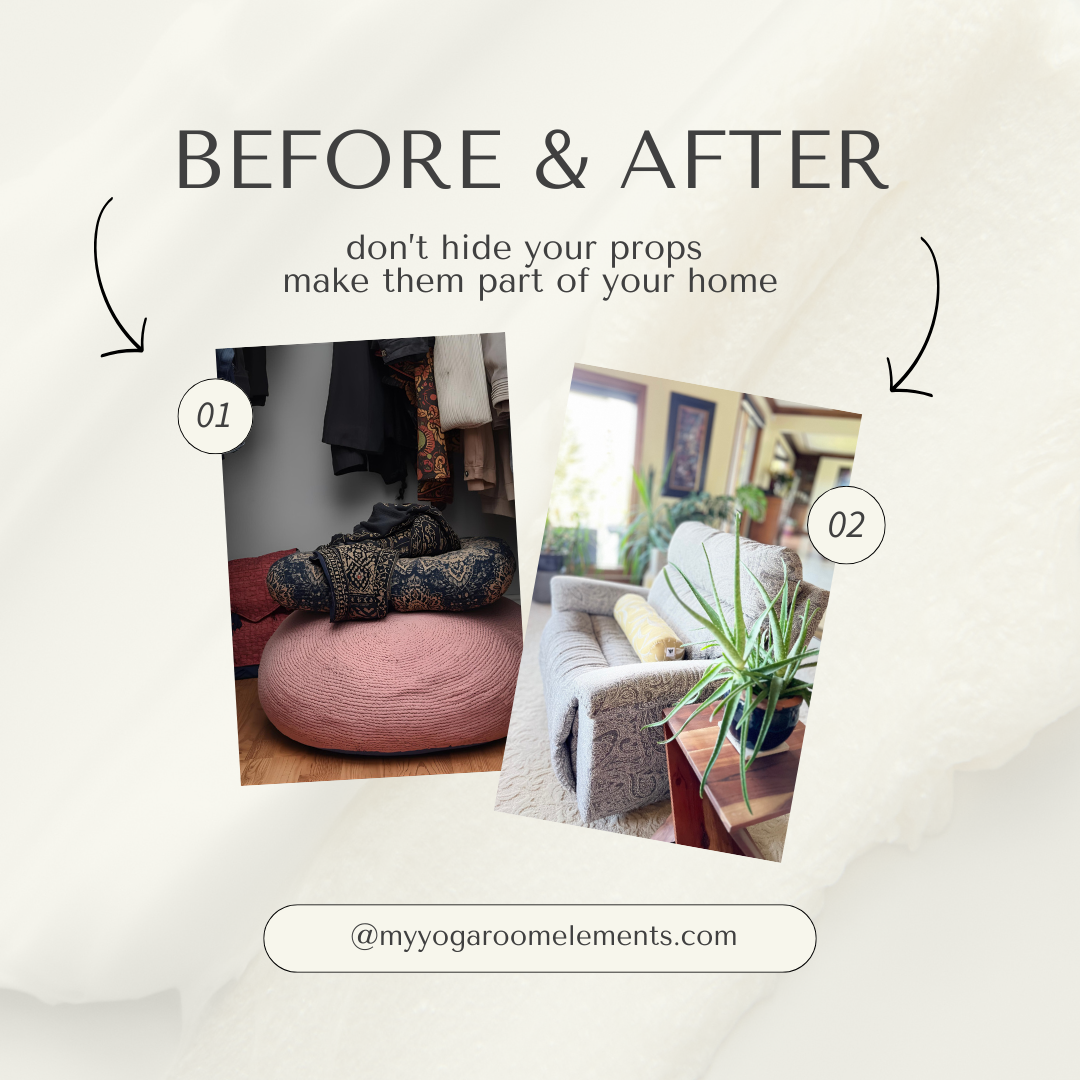 before and after of recovered yoga bolster and meditation seat