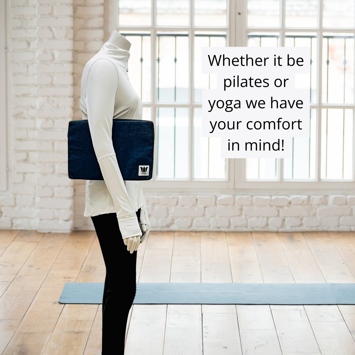 Covered Yoga Block | Blue Denim