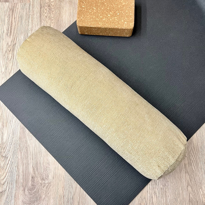 Round Yoga Bolster | Brown Plush