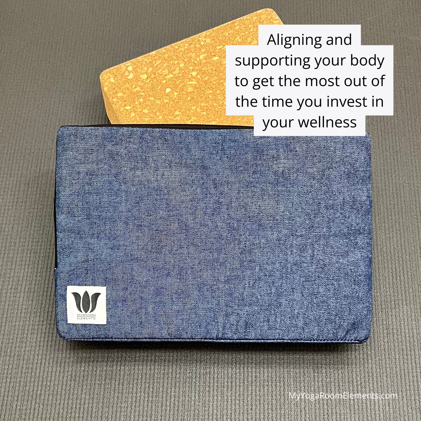 Covered Yoga Block | Blue Denim