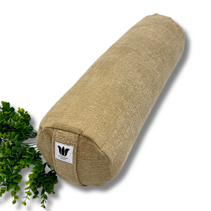 Round Yoga Bolster | Brown Plush