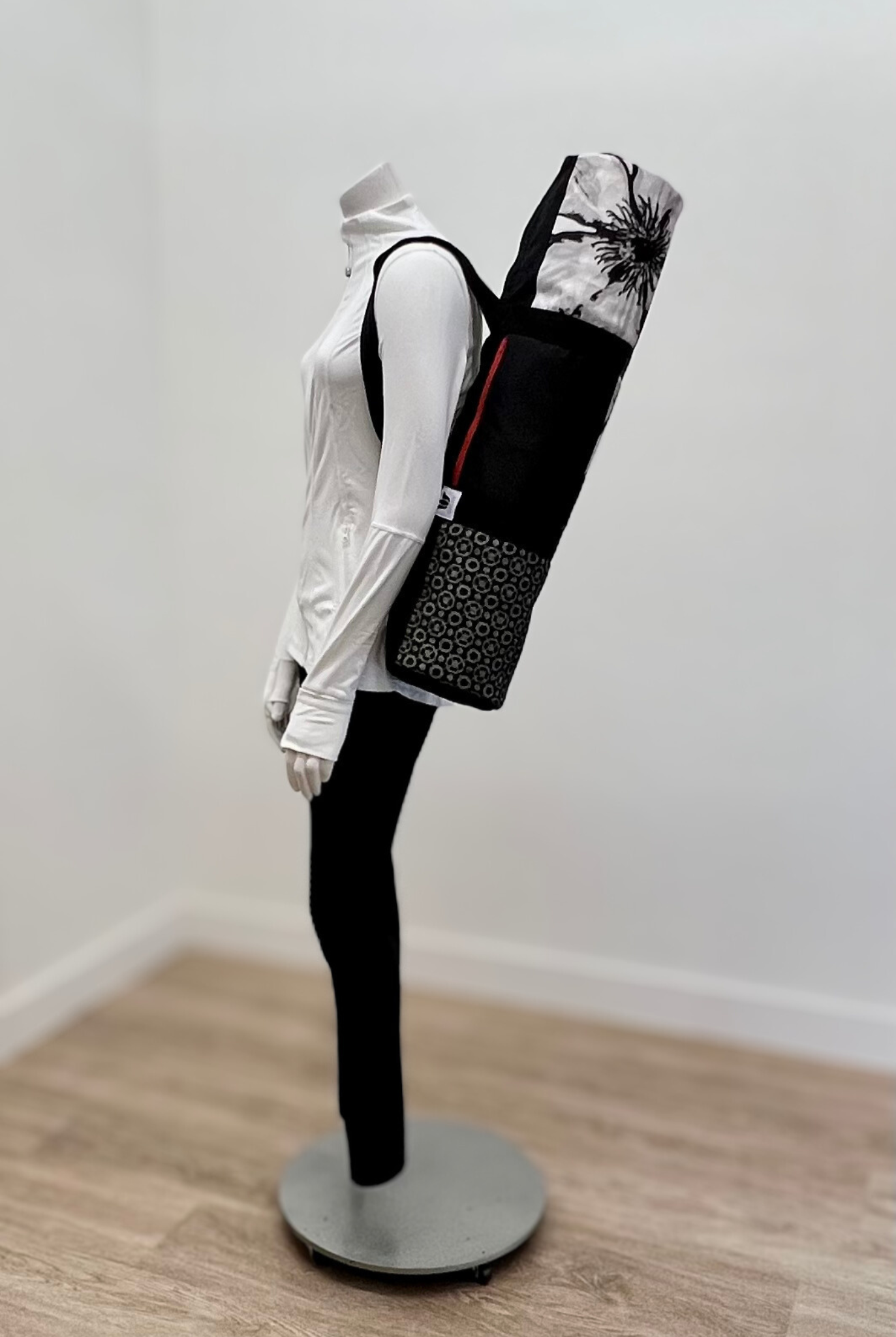 FILM NOIR - One of A Kind Signature Yoga Mat Bag, Side Zip Closure, Fully Lined, Zipper Pocket, Web Straps, Multi Wear Yoga Bag Carrier