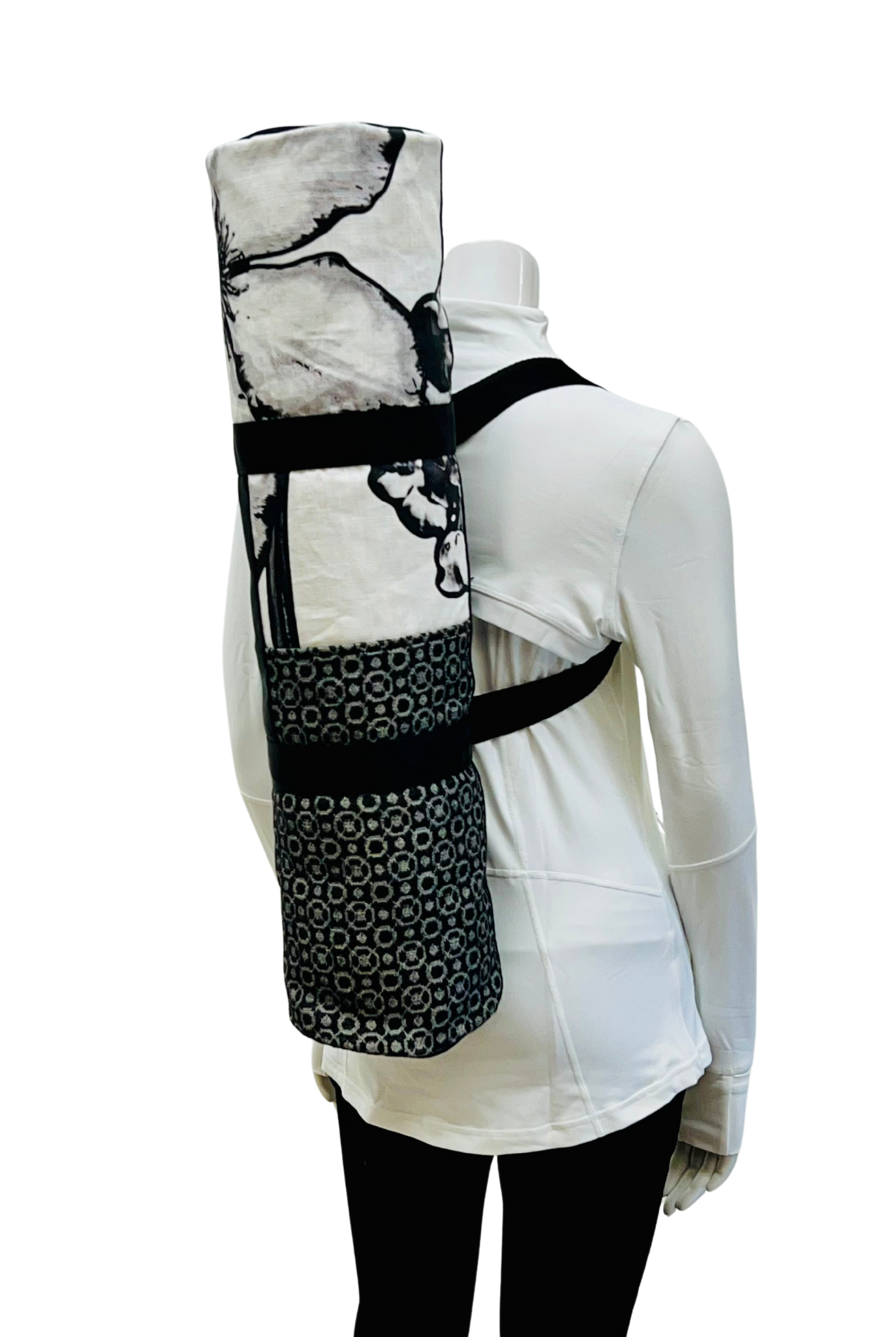 FILM NOIR - One of A Kind Signature - Yoga Mat Bag, Side Zip Closure, Fully Lined, Zipper Pocket Web Straps, Multi Wear Yoga Bag Carrier