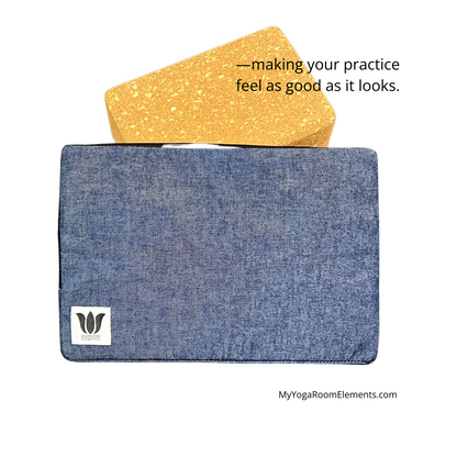 Covered Yoga Block | Blue Denim