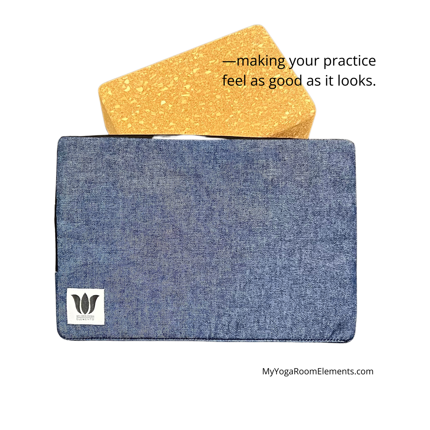 Covered Yoga Block | Blue Denim