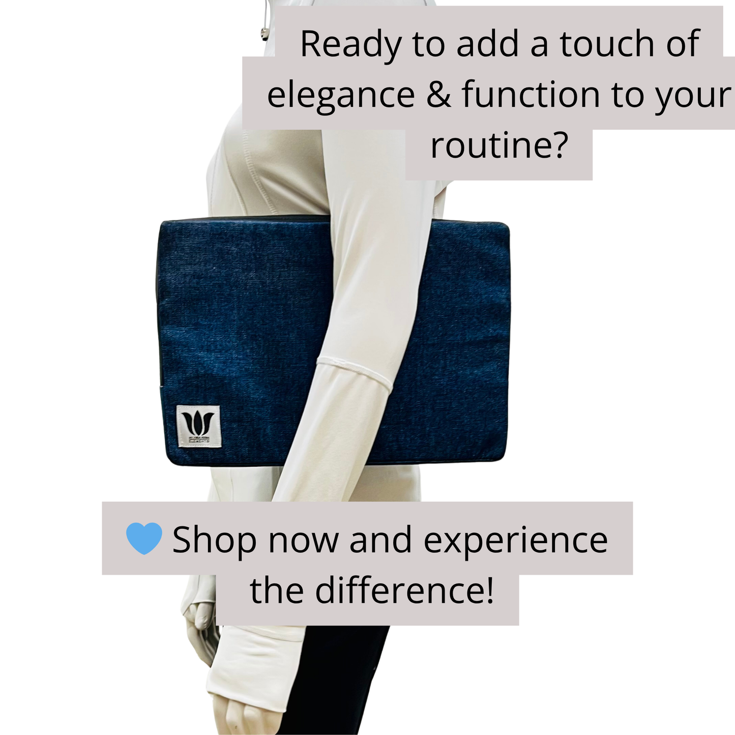 Covered Yoga Block | Blue Denim