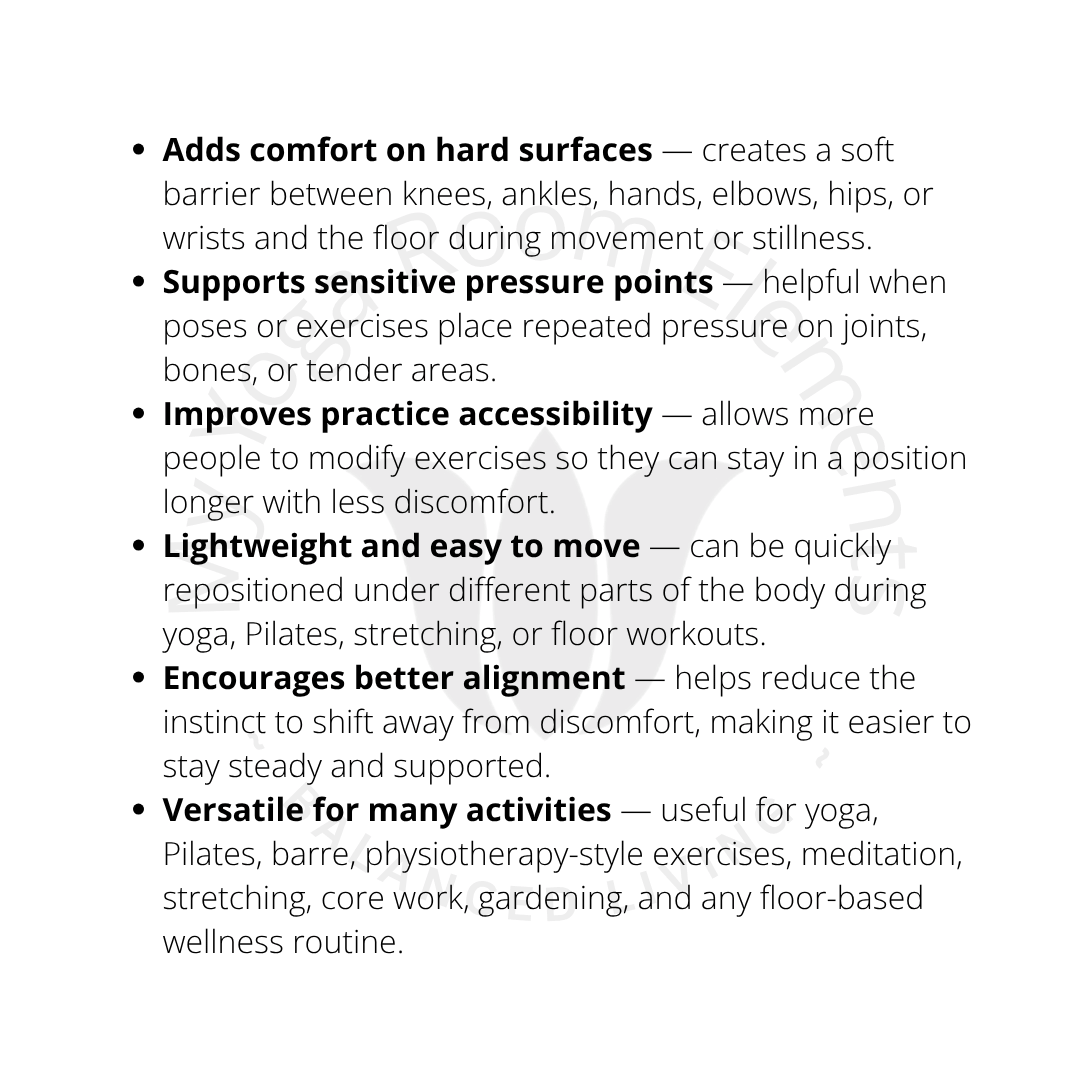 list of benefits for the use of oval yoga support pad