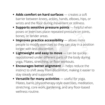 list of benefits for the use of oval yoga support pad