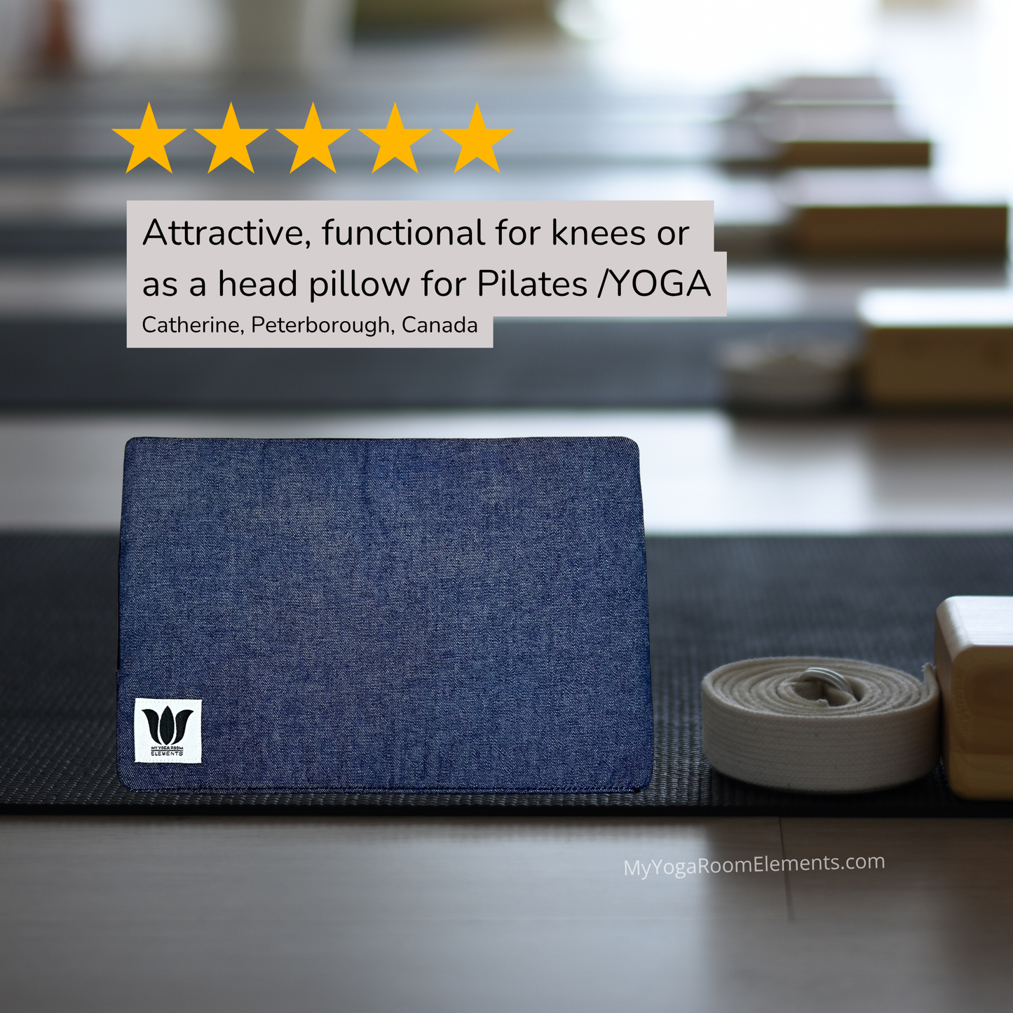 Covered Yoga Block | Blue Denim
