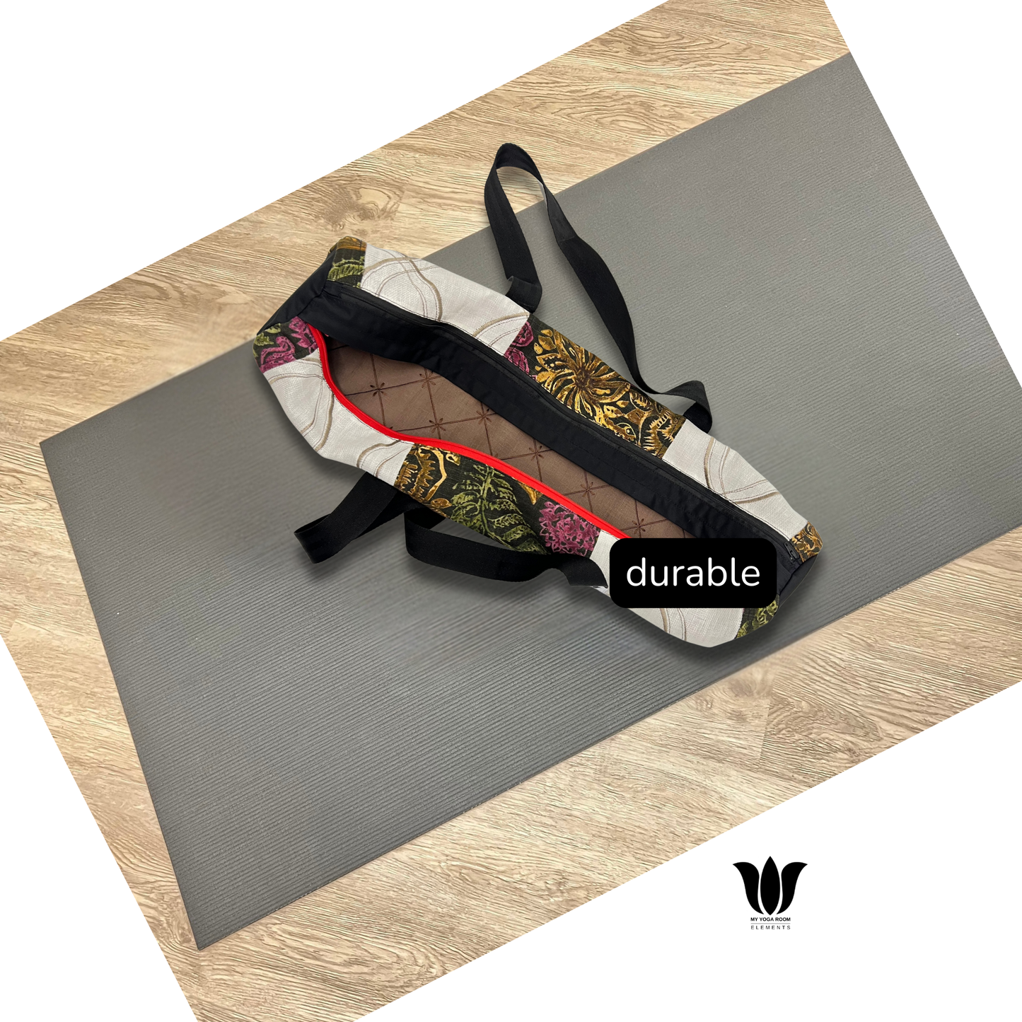 Red Zipper Yoga Mat Bag | Tapini Linen