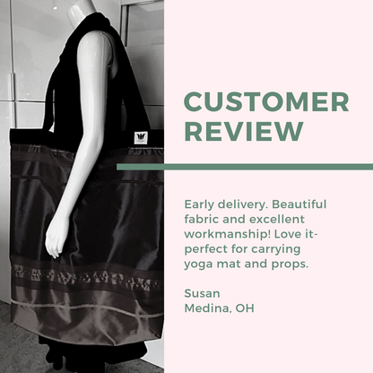 Yoga Tote | Brown Scroll
