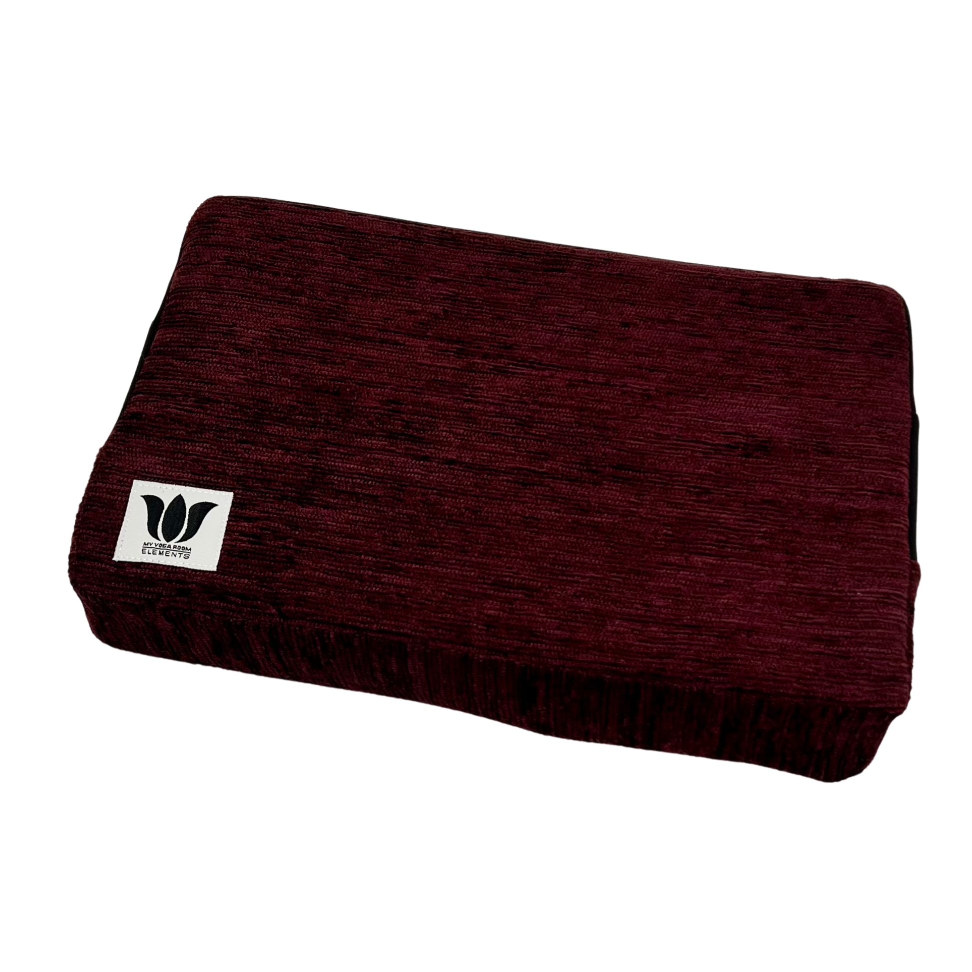 maroon plush covered pilates  yoga workout support