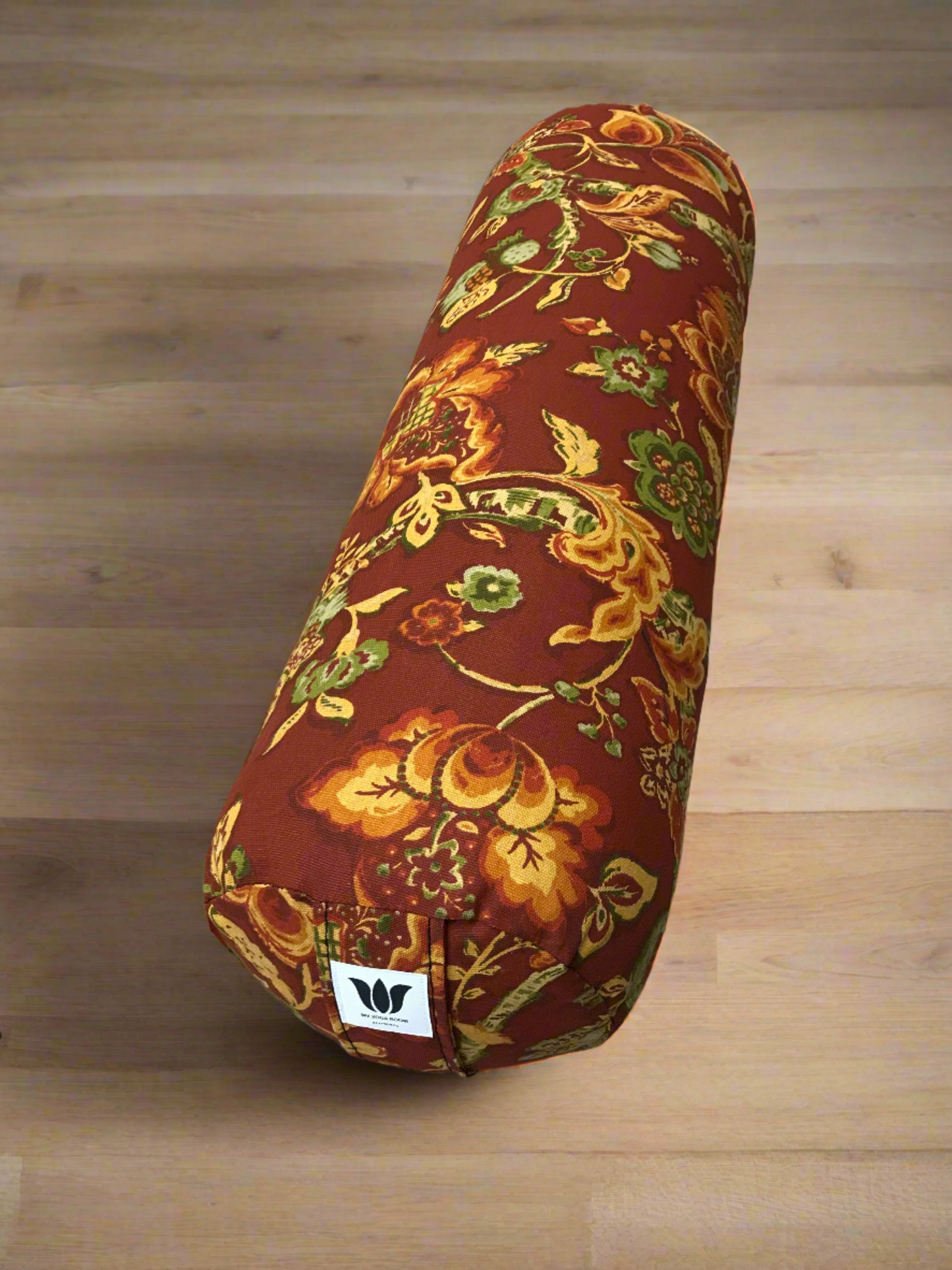 Round Yoga Bolster | Red / Orange Floral