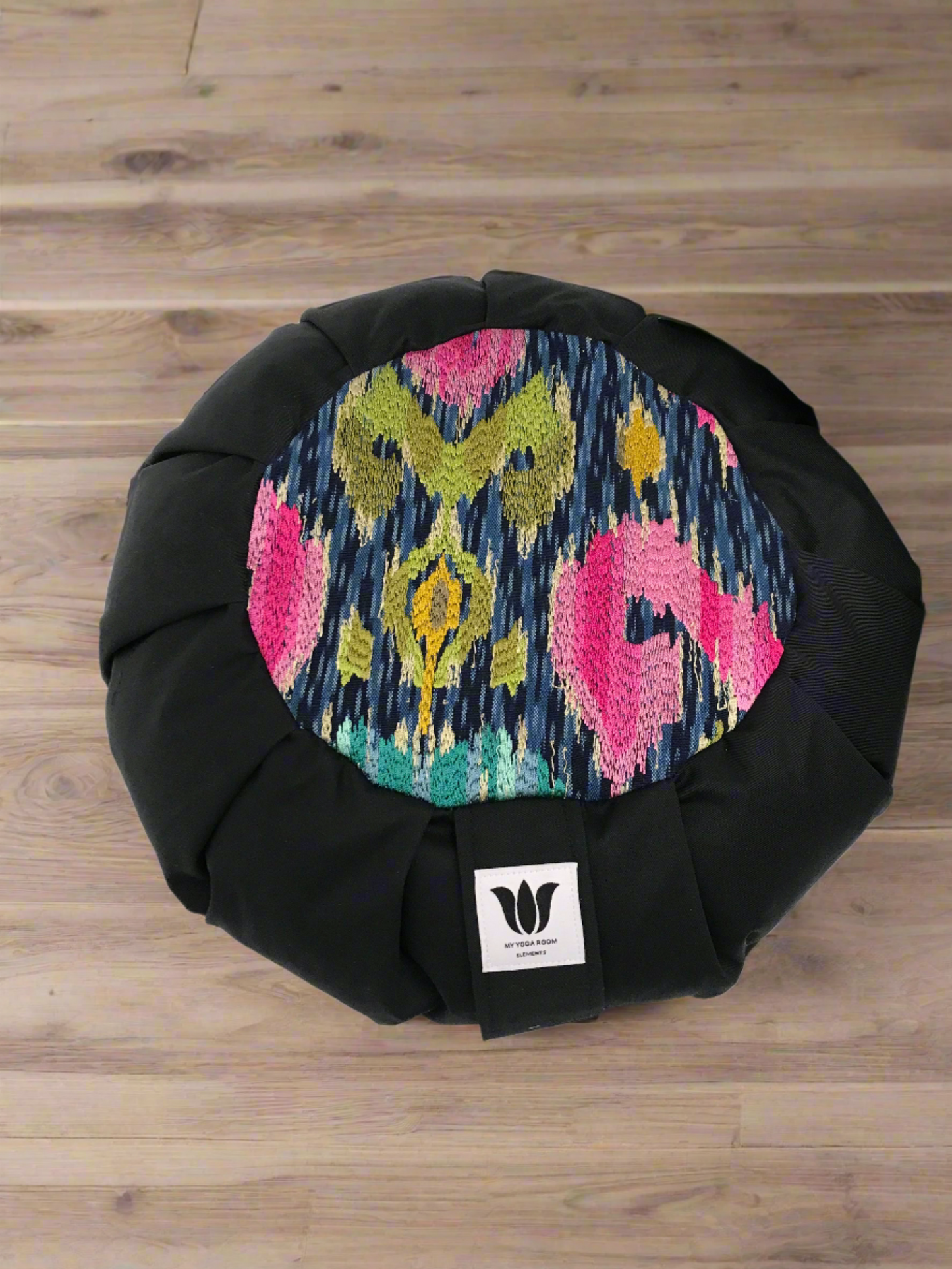 Meditation Cushion | Blue Embroidery Bright