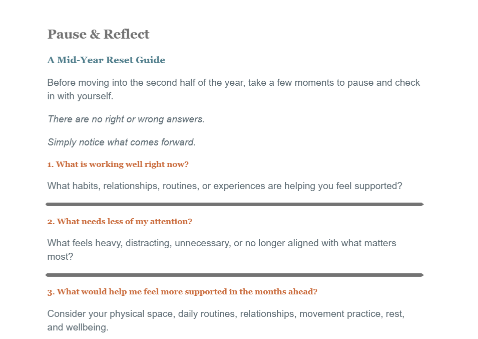 Pause & Reflect: A Mid-Year Reset Guide