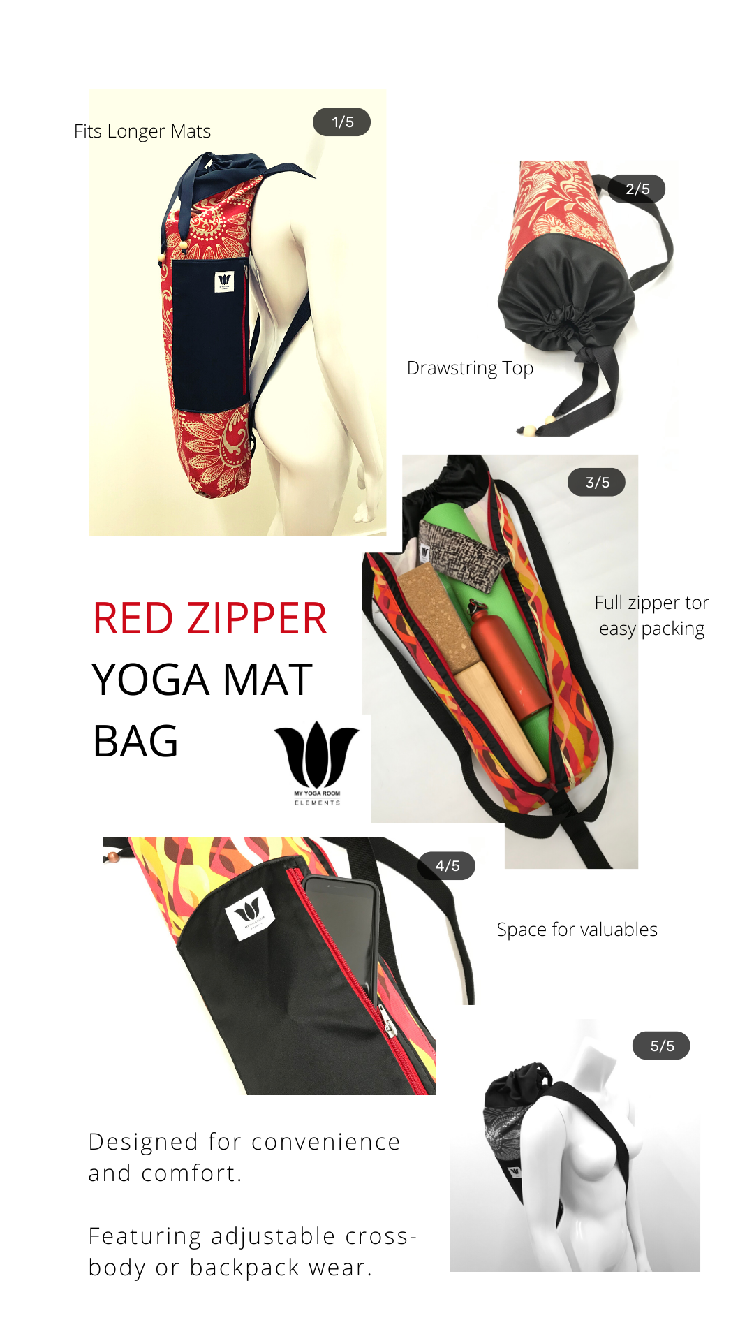 DIY Yoga Mat Bag  Zipper Bag with Crossbody Strap 