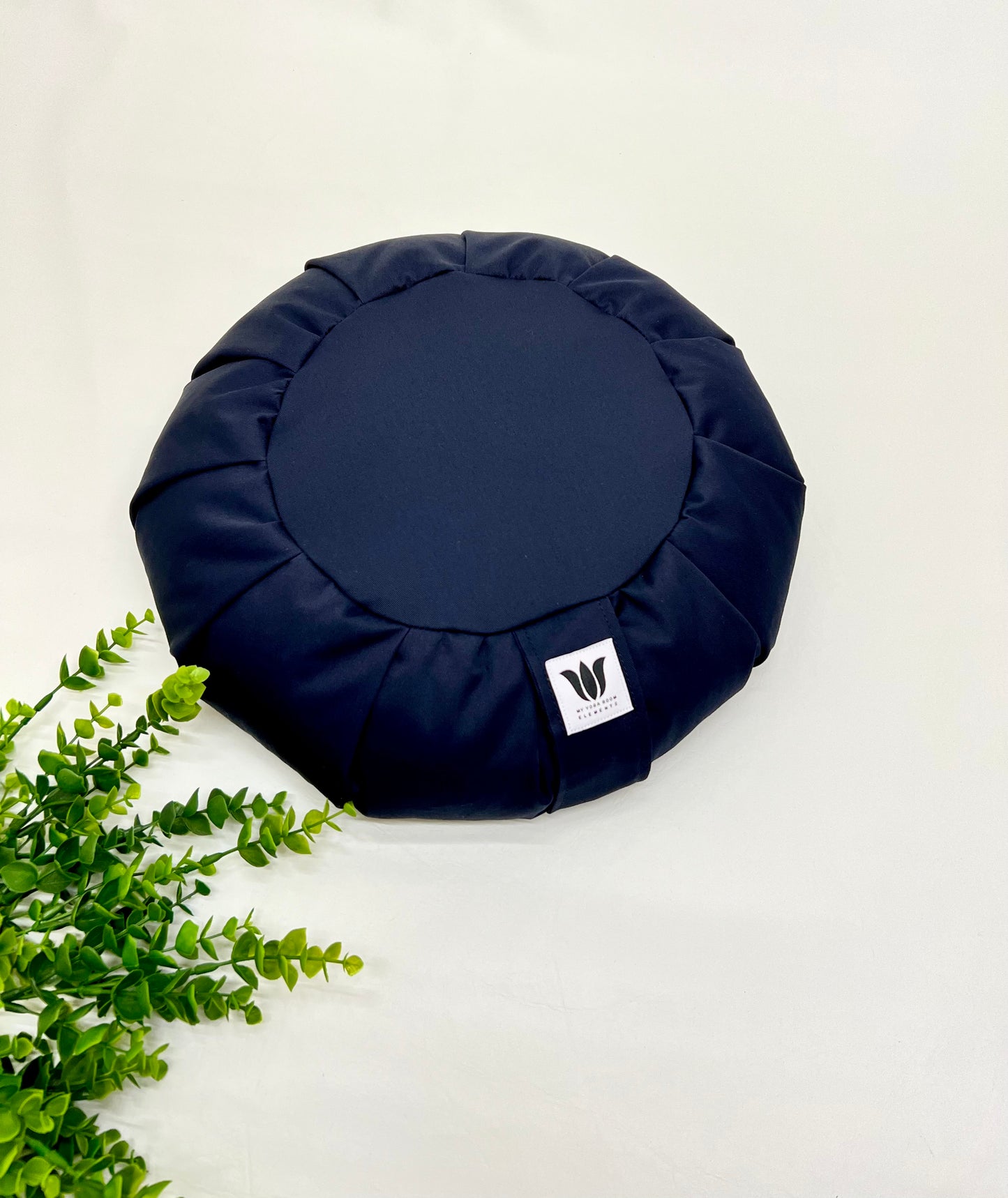 Handcrafted premium cotton canvas fabric meditation seat cushion in solid navy blue fabric. Align the spine and body in comfort to calm the monkey mind in your meditation practice. Handcrafted in Calgary, Alberta Canada