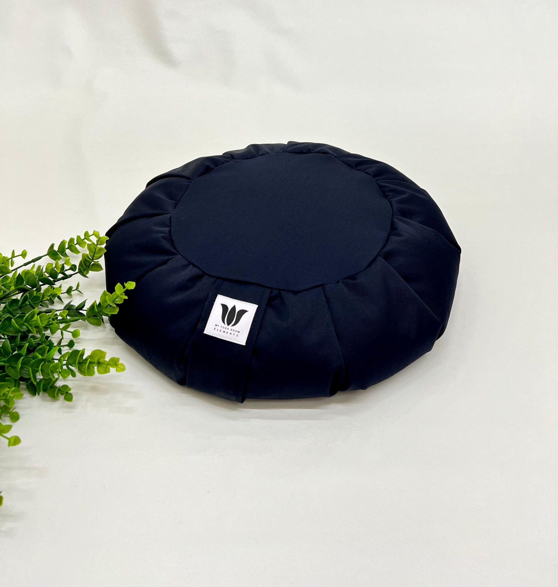 Handcrafted premium cotton canvas fabric meditation seat cushion in solid navy blue fabric. Align the spine and body in comfort to calm the monkey mind in your meditation practice. Handcrafted in Calgary, Alberta Canada