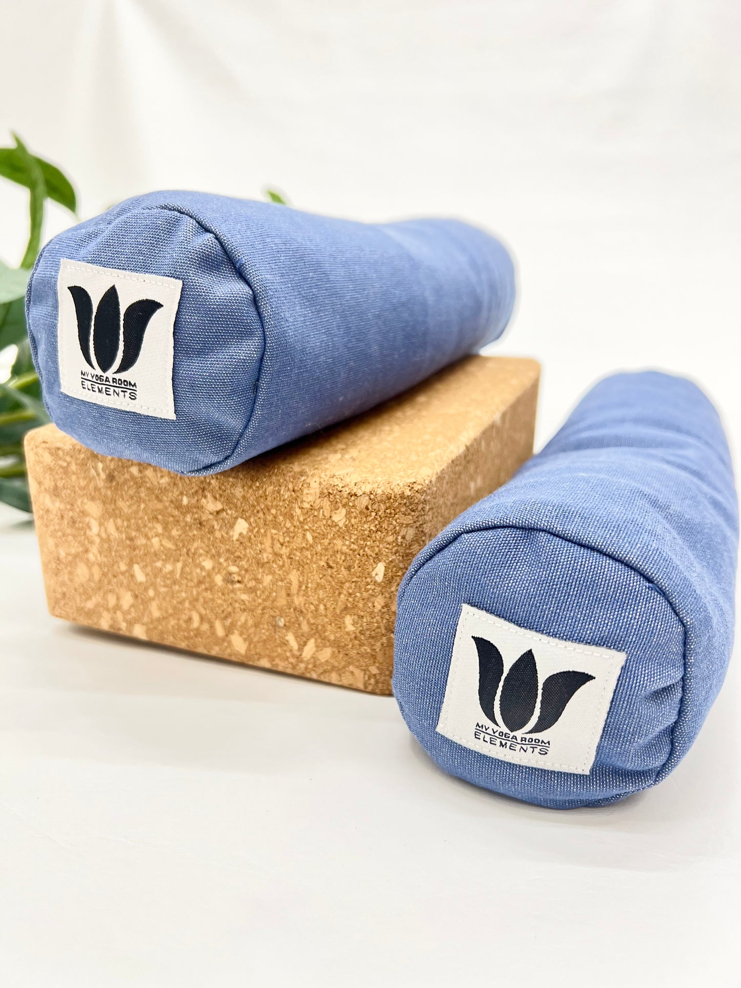Mini yoga bolster in durable fabric, solid medium blue fabric. Cushion and support the body in the practice of yoga and meditation.Removeable cover. Made in Canada by My Yoga Room Elements