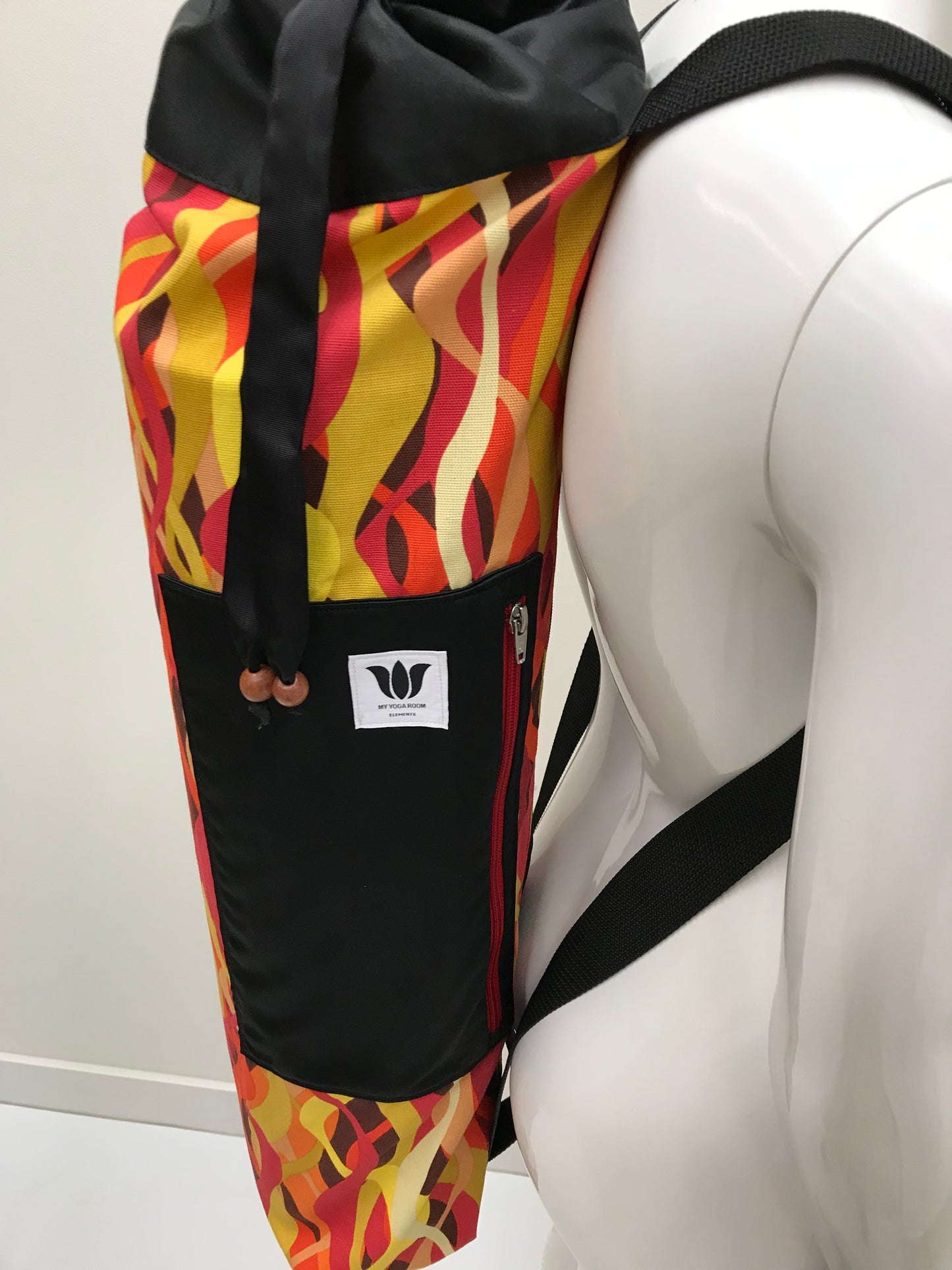 Orange Red Yellow | Red Zipper Yoga Mat Bag