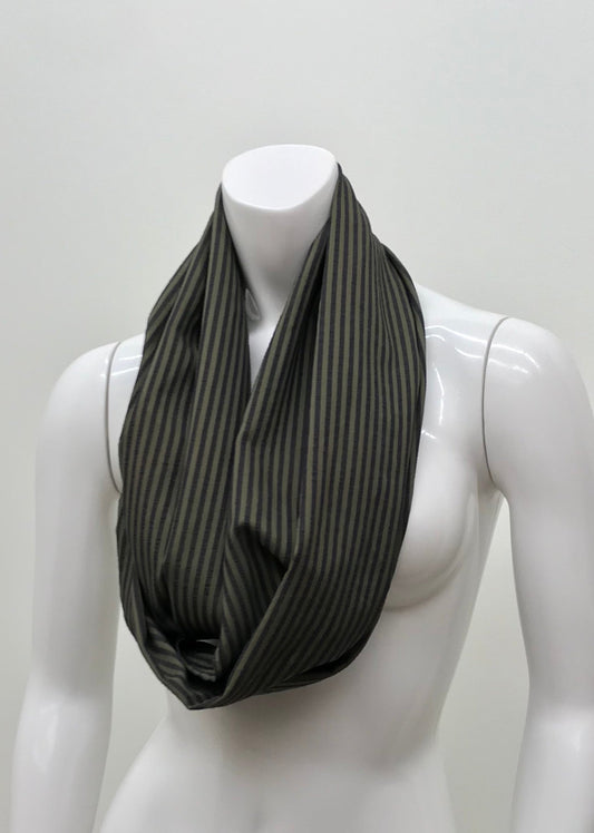 Turn your infinity scarf into a support for your meditation practice, quick snap and adjust to align the spine and sit in comfort. Created by My Yoga Room Elements and produced in Canada . Blue and Green Stripe Fabric