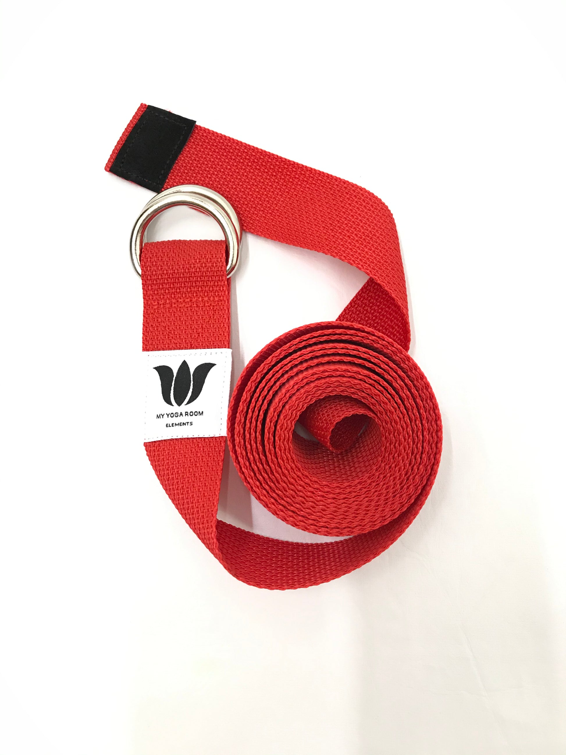 Yoga Strap, Canadian Made Yoga Prop, Red Webbing with D rings, Support your yoga poses whether a beginner or advanced practitioner.