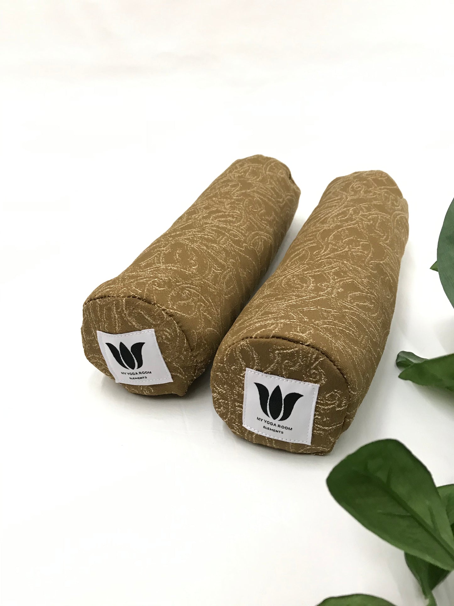 Mini yoga bolster in durable fabric, brown textured fabric. Cushion and support the body in the practice of yoga and meditation.Removeable cover. Made in Canada by My Yoga Room Elements