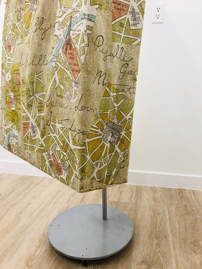 Extra Large Yoga Tote Bag in France Map novelty cotton canvas fabric to carry and or store yoga props for yoga practice. Made in Canada by My Yoga Room Elements