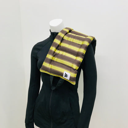 Yoga Sandbag version by My Yoga Room Elements. Add grounding to your practice with this heatable yoga prop. Handcrafted in Calgary in sateen striped fabric.