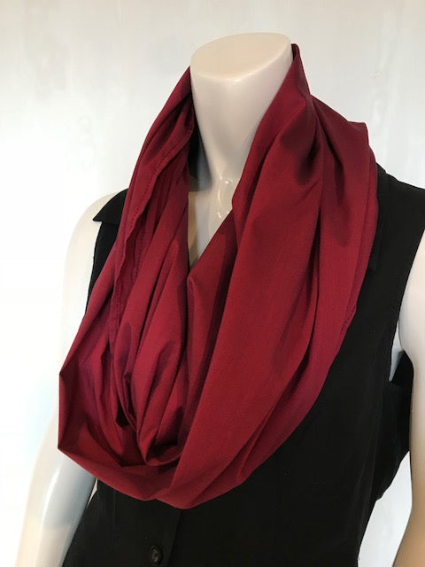 Turn your infinity scarf into a support for your meditation practice, quick snap and adjust to align the spine and sit in comfort. Created by My Yoga Room Elements and produced in Canada. Solid Red