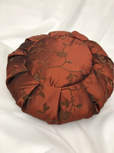 Meditation Cushion | Bronze Floral Embossed