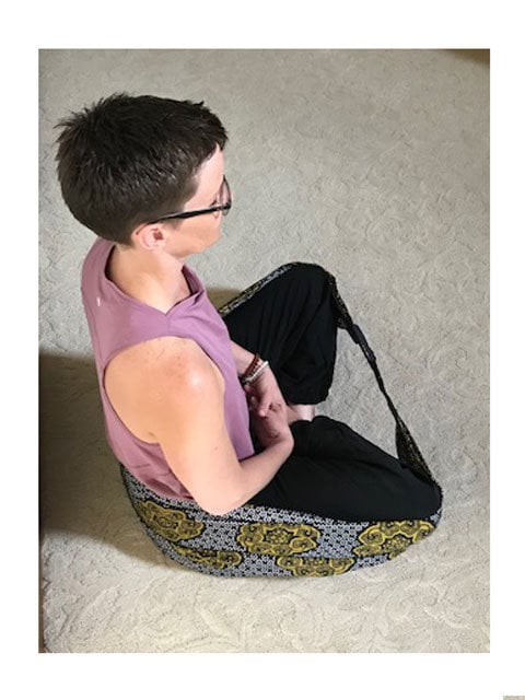 Infinity Meditation Scarf | Cream Grey Grey Aztec