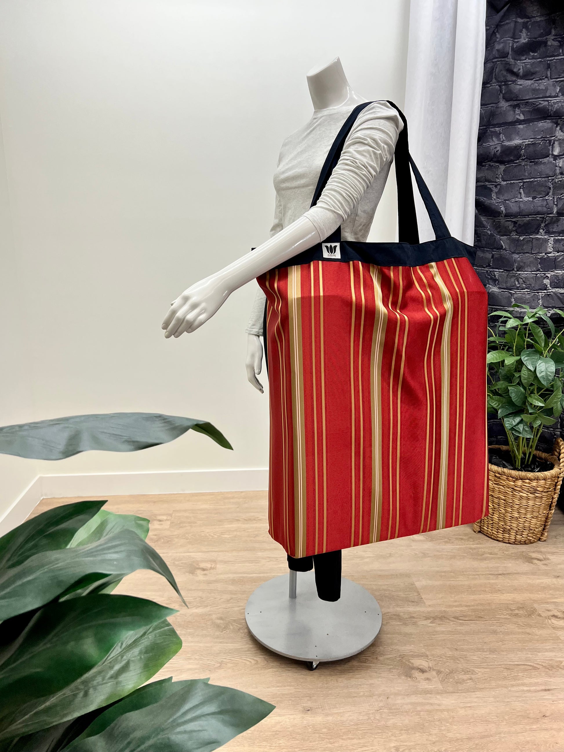 Red Gold Stripe  Yoga Tote – My Yoga Room Elements